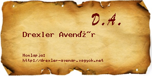 Drexler Avenár névjegykártya